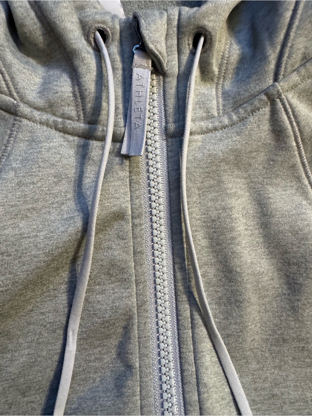 Athleta Light Gray Full-Zip Hooded Jacket - Picture 2 of 5